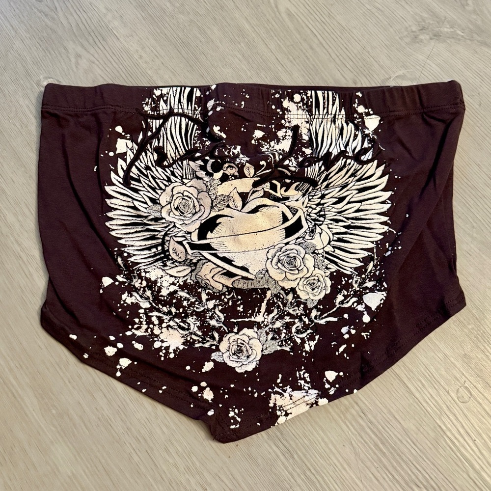 Brand new brown and white size large LOVE HIGH TUBE TOP January 7 X dolls kill